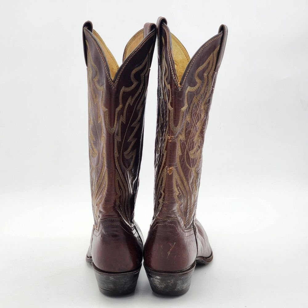 Justin For Billy Martin's Vintage Western Cowboy Leather Boots Women's Size 8.5 - Picture 5 of 10